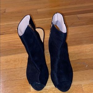 Open toed black booties